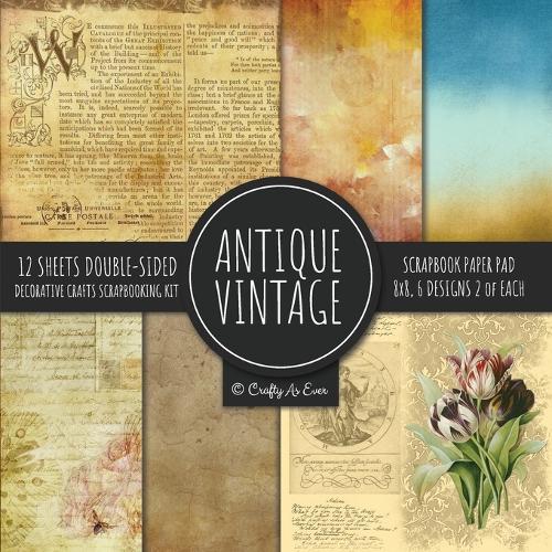  Antique Vintage Scrapbook Paper Pad 8x8 Decorative Scrapbooking Kit Collection for Cardmaking, DIY Crafts, Creating, Old...