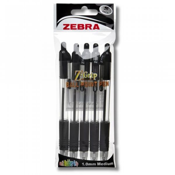 Zebra Pens - Z-GRIP SMOOTH 5 PACK  BALLPOINT BLACK