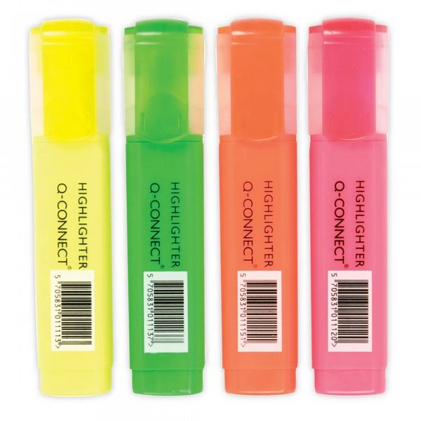 Q-Connect Highlighter Assorted Wallet 4