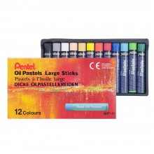 Pentel Large Oil Pastels 12 assorted set