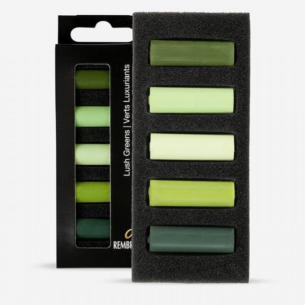 Royal Talens : Rembrandt : Soft Half Pastels : Lush Greens : Set of 5