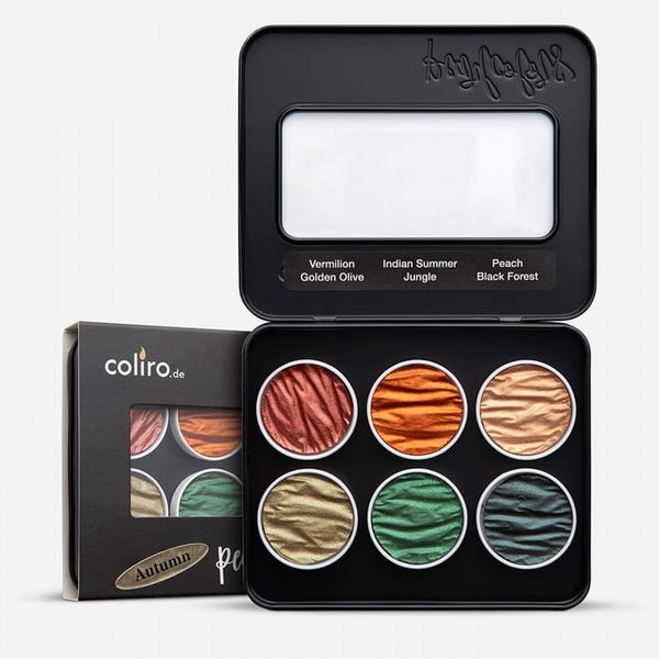 Coliro : Pearlcolors : Mica Watercolour Paint : 30mm : Autumn Set of 6