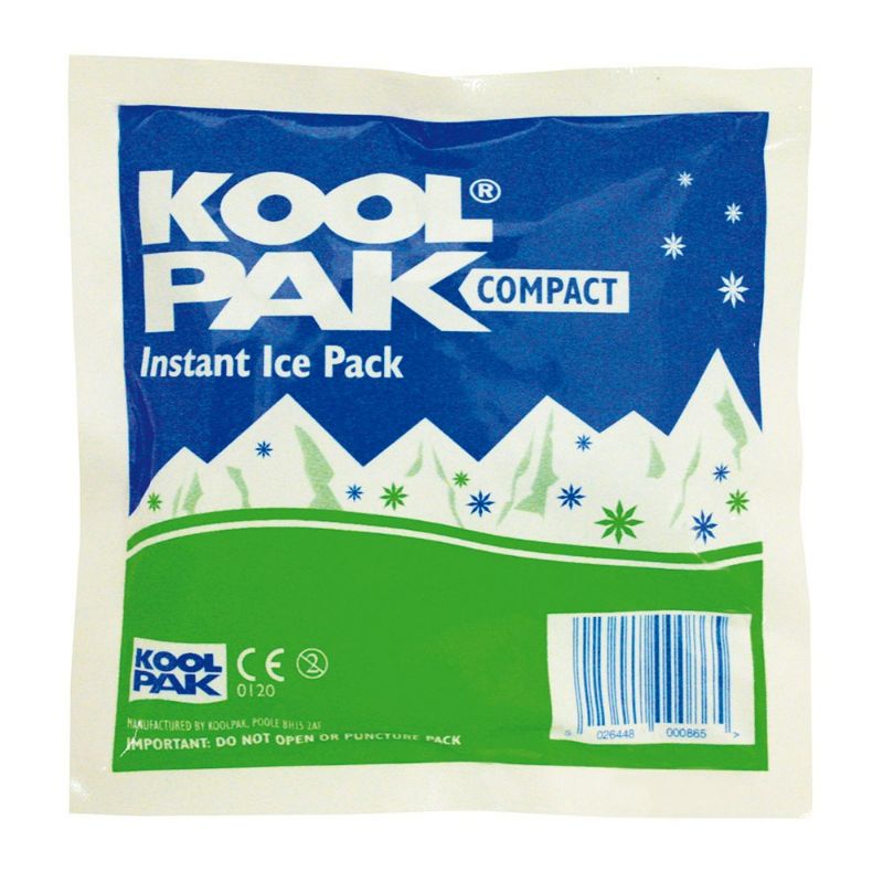 Koolpak Compact Instant Ice Pack - Single Use - 15cm x 15cm - 120gm